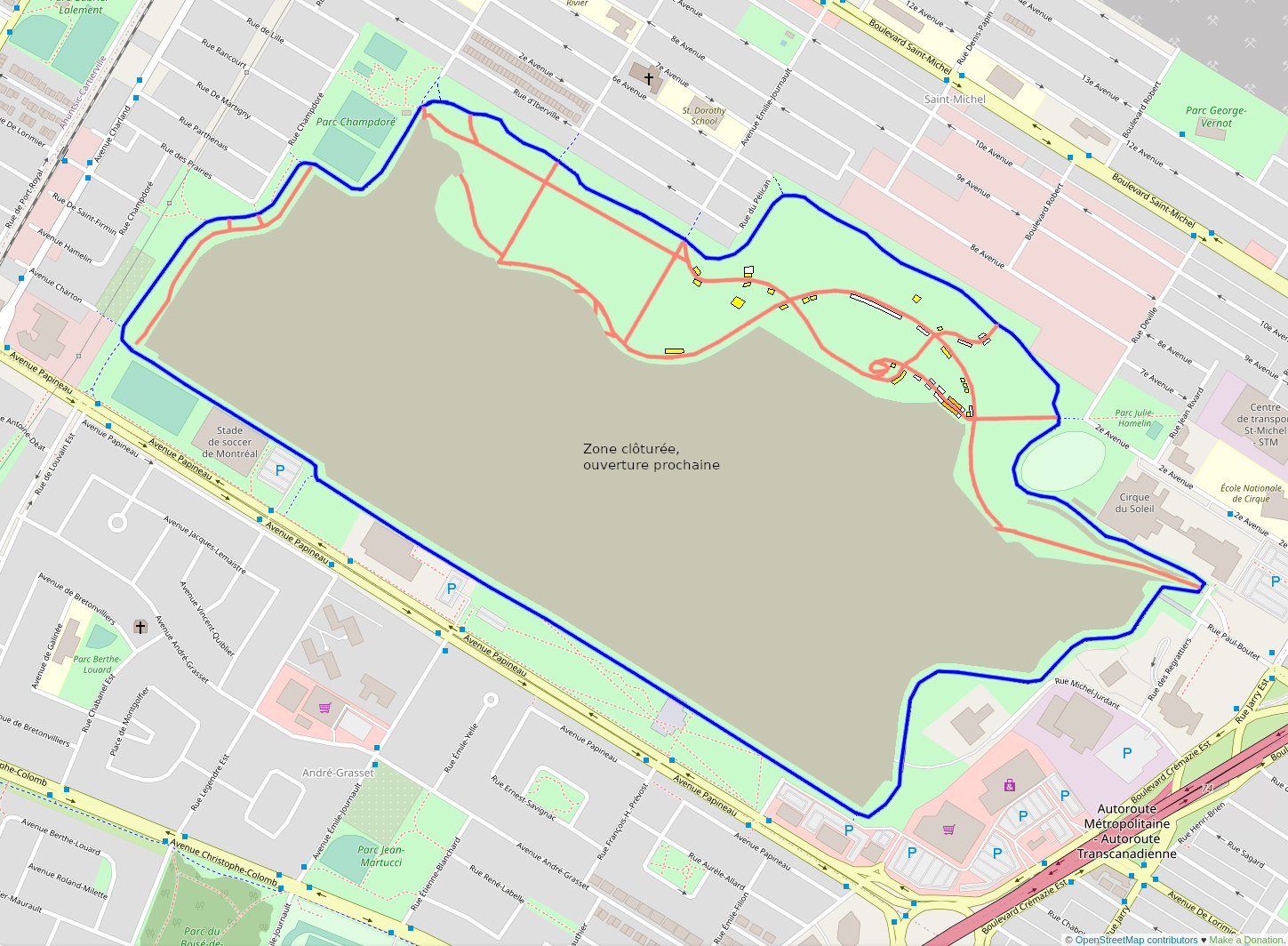 Carte des sentiers du parc Frédéric-Back